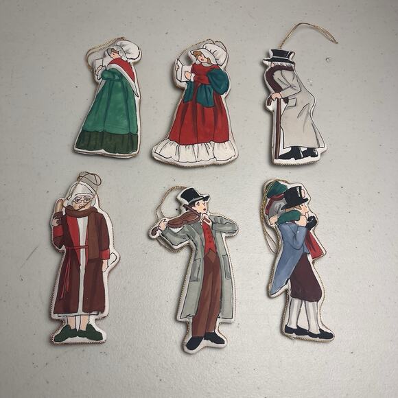 Dickens A Christmas Carol Character Ornaments Set Of 6 Vintage Holiday Decor - Picture 2 of 12